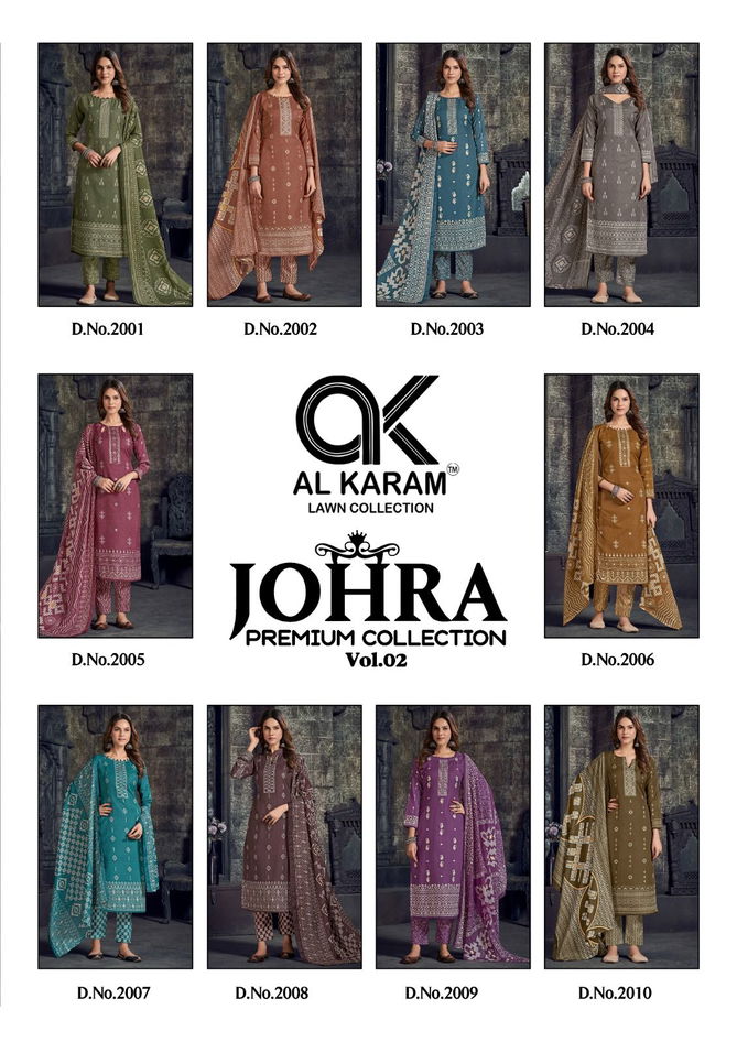 Johra Vol 2 By Al Karam Cotton Dress Material Catalog